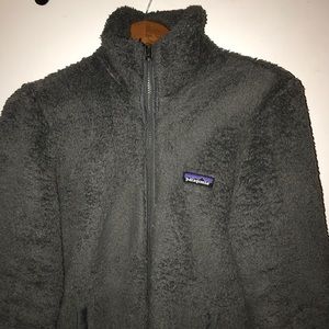 Gray, fuzzy Patagonia Fleece